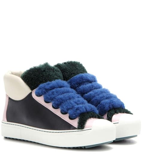 fendi fancy ff sneakers|fendi shearling trimmed sneakers.